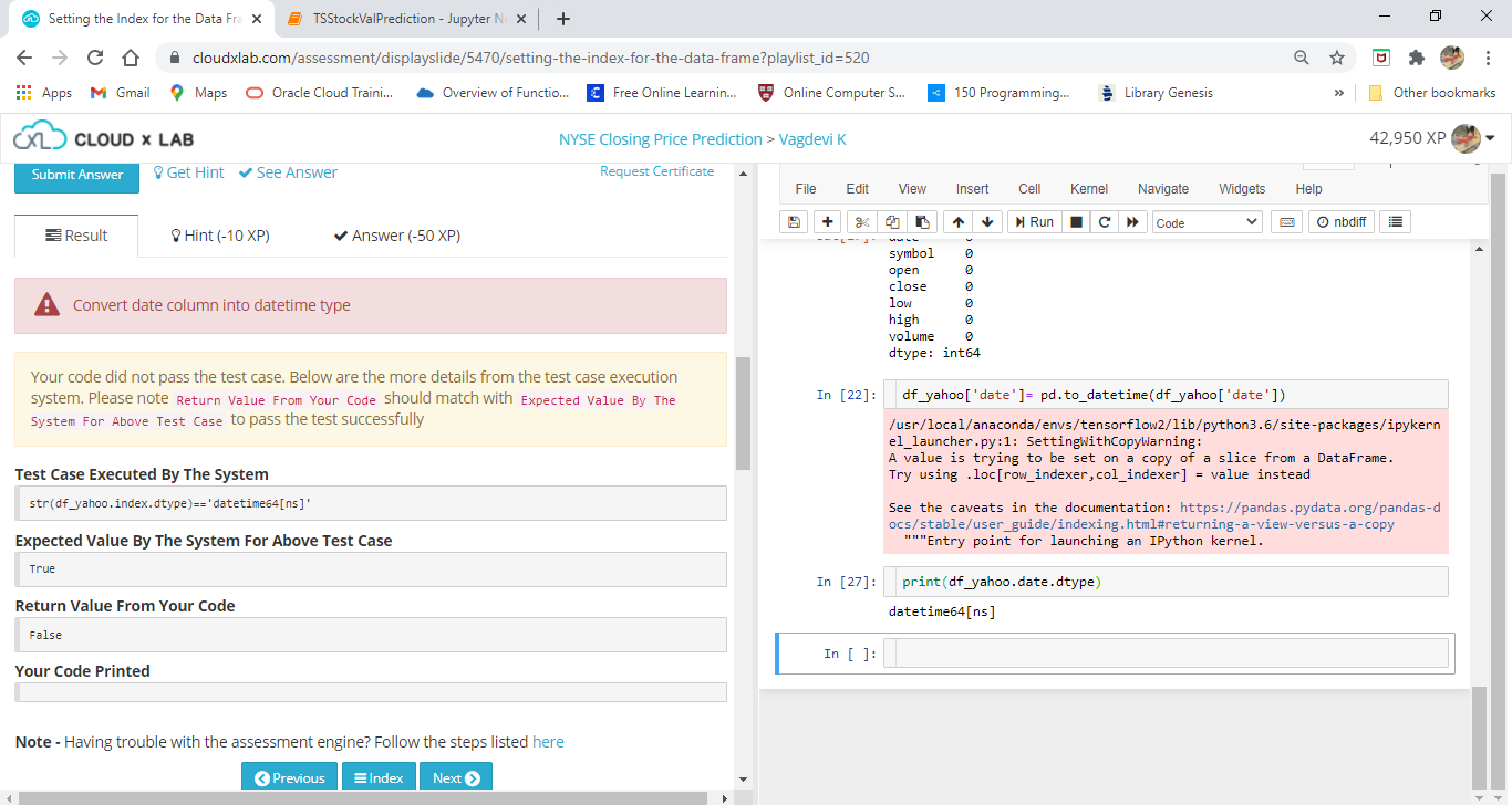 Setting the Index for the Data Frame | Automated hands-on| CloudxLab