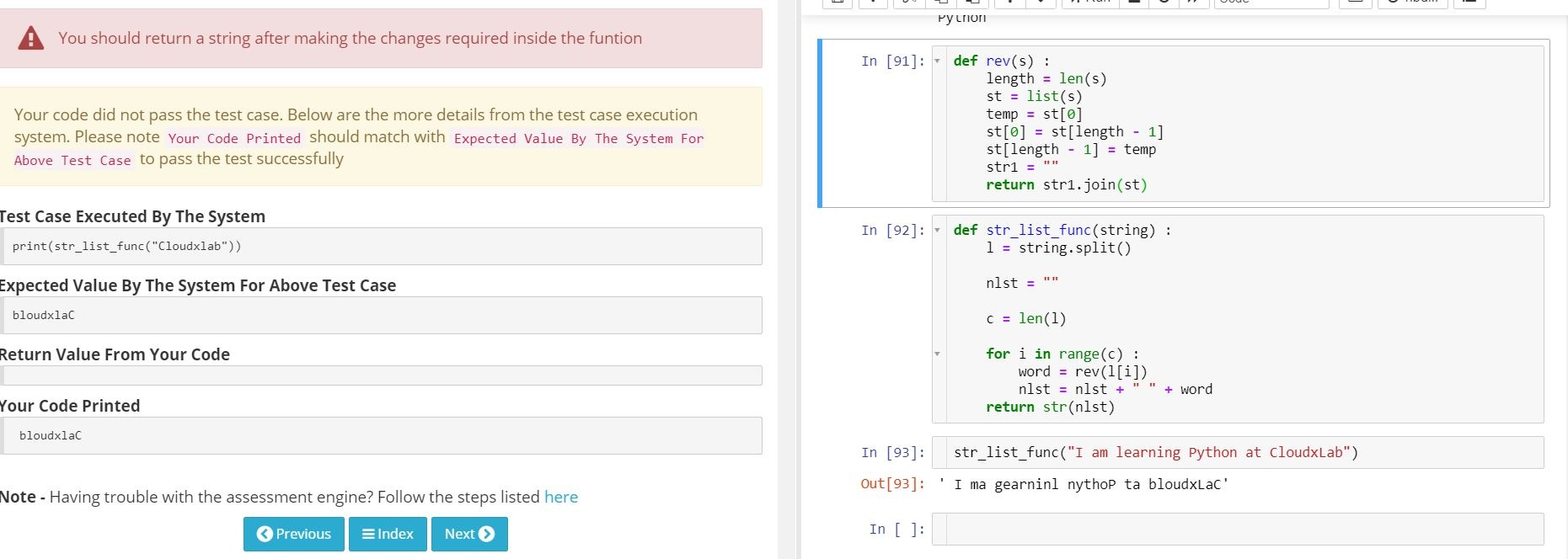 Lists and Strings | Automated hands-on| CloudxLab