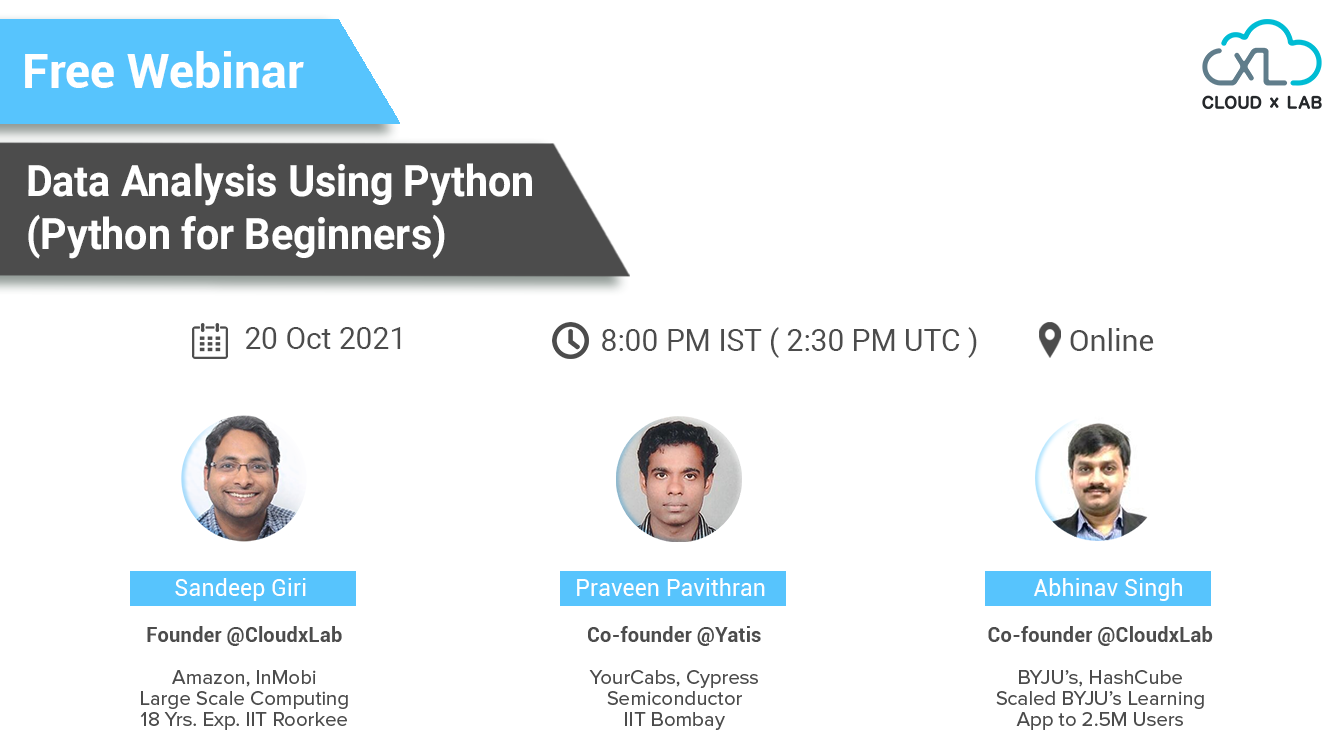 Webinar on Data Analysis Using Python (Python for Beginners) | CloudxLab